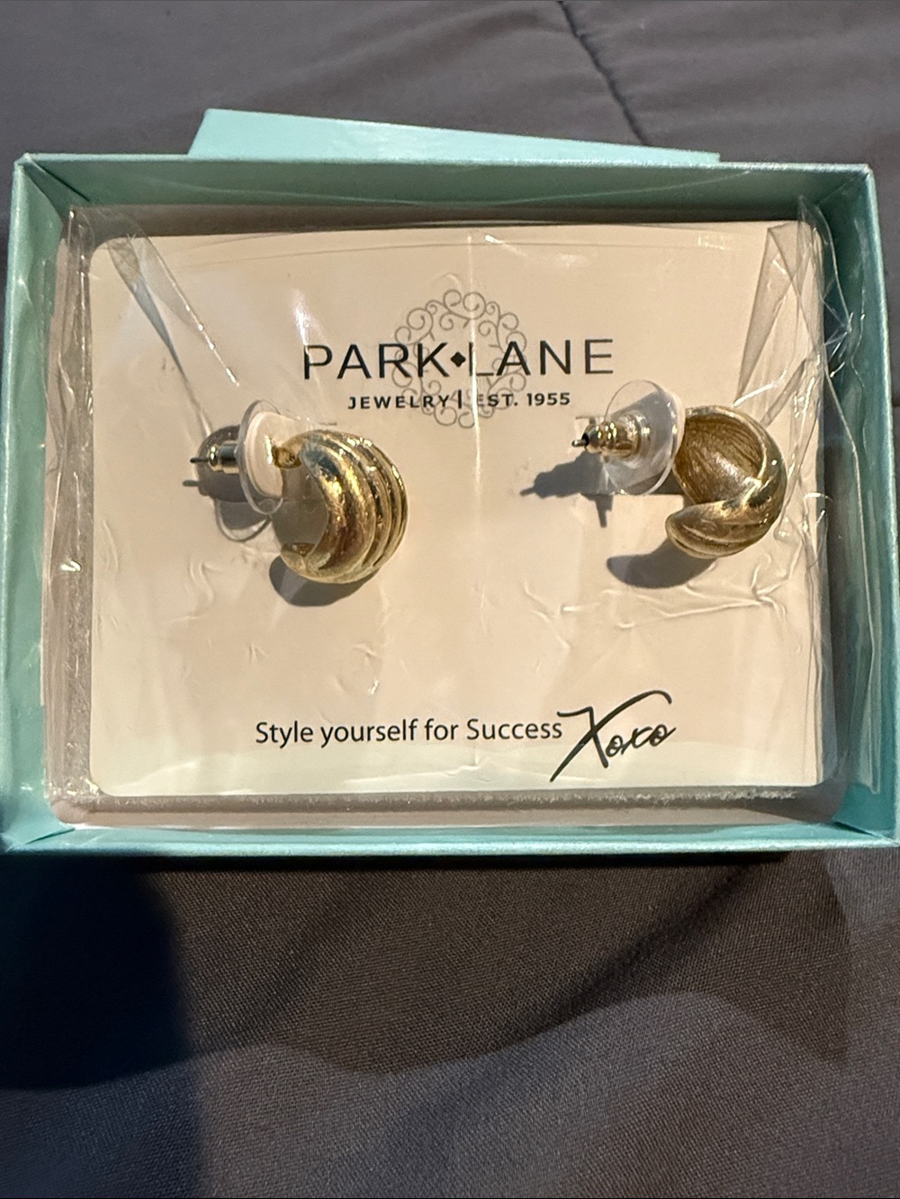 Park Lane Gold Twisted Hoop Studs